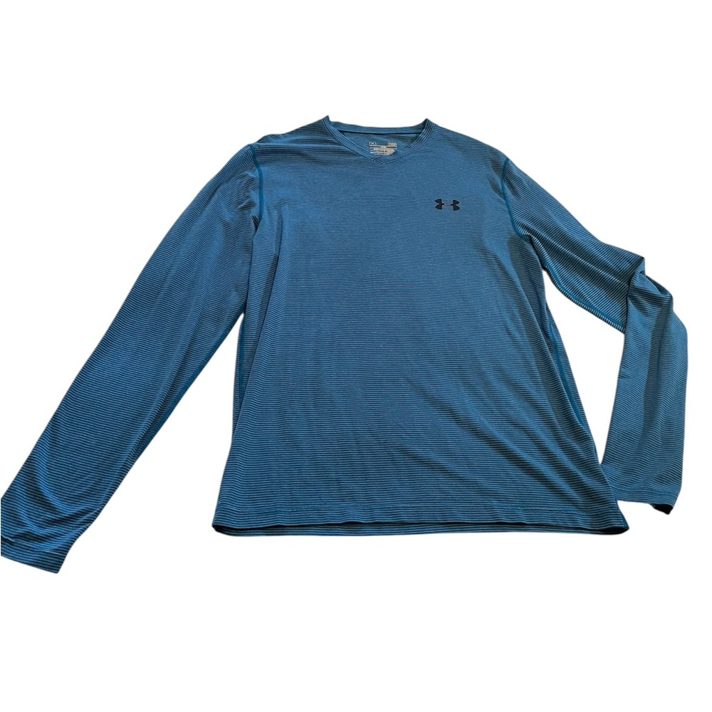 Under‎ Armour Blue Long Sleeve Athletic Tee~ Size Large ~ Casual~ Cold Gear